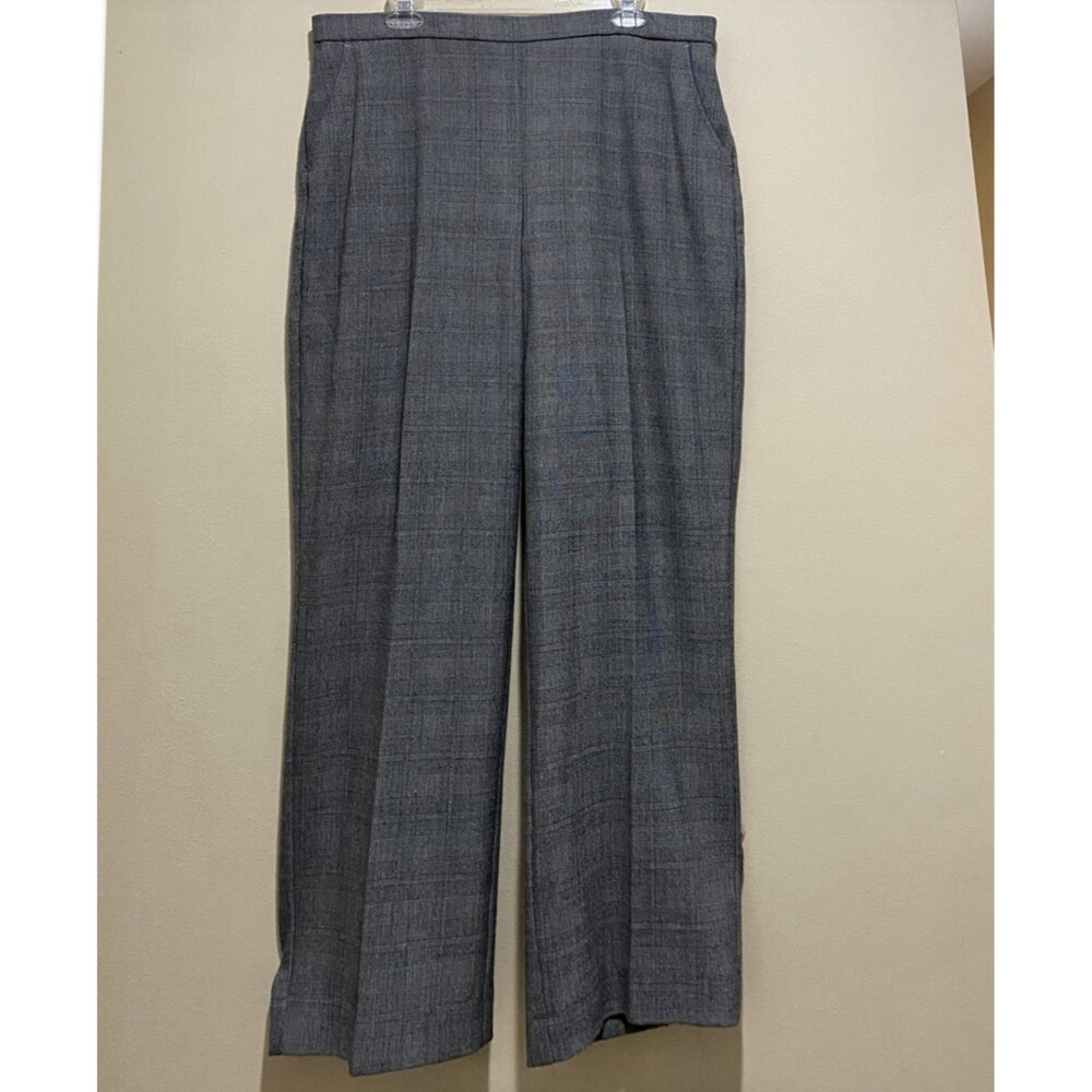 Dana Buchman Plaid Pull On Pants Womens 16 Stretch Preppy Straight Leg Trousers